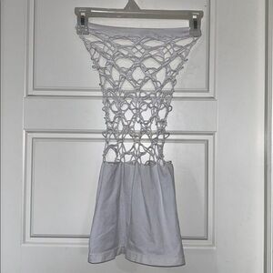(3 for $15) White Open Knit Mesh Dress